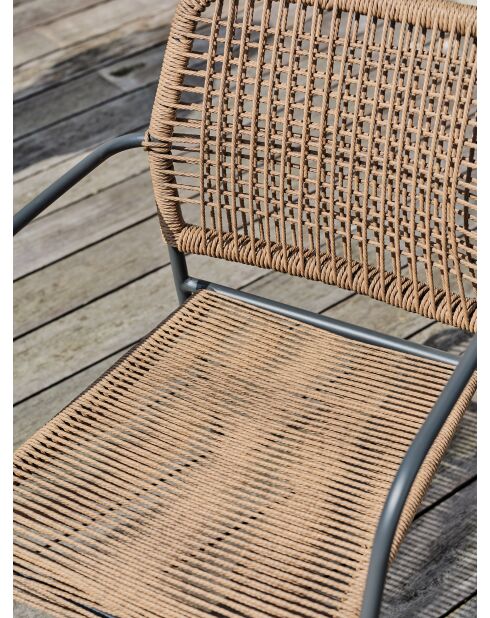 2 stapelbare MARCEAU Gartenstühle Anthrazitgrau und Braun