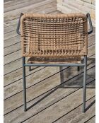 2 stapelbare MARCEAU Gartenstühle Anthrazitgrau und Braun