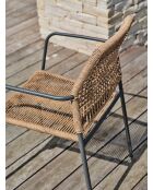 2 stapelbare MARCEAU Gartenstühle Anthrazitgrau und Braun