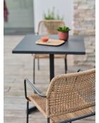 2 stapelbare MARCEAU Gartenstühle Anthrazitgrau und Braun