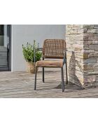 2 stapelbare MARCEAU Gartenstühle Anthrazitgrau und Braun