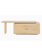 Ariel II beigefarbener TV-Ständer mit 2 Schubladen - 140x38x38 cm