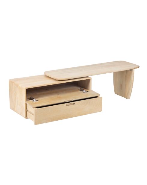 Ariel II beigefarbener TV-Ständer mit 2 Schubladen - 140x38x38 cm