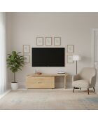 Ariel II beigefarbener TV-Ständer mit 2 Schubladen - 140x38x38 cm