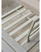 OSAKA, mobili da giardino angolari a 5 posti, alluminio grigio, imitazione legno e alluminio bianco e grigio