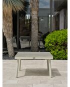 OSAKA, mobili da giardino angolari a 5 posti, alluminio grigio, imitazione legno e alluminio bianco e grigio