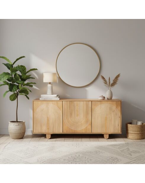 Eran beige dressoir met 3 deuren - 160x44x76 cm