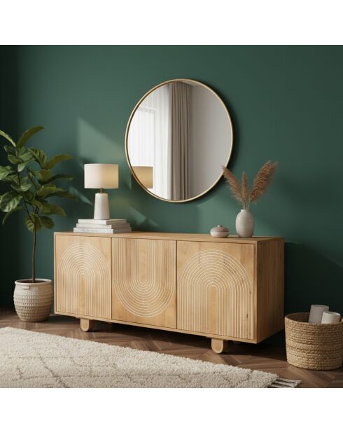 Eran beige dressoir met 3 deuren - 160x44x76 cm