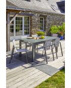 Fauteuil de jardin empilable MIAMI en textilène gris et aluminium Kaki - 103x62x100cm