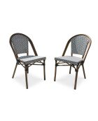 2 sillas de jardín BISTRO marrones y azules