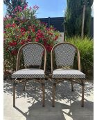 2 sillas de jardín BISTRO marrones y azules