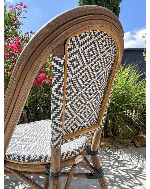 2 sillas de jardín BISTRO marrones y azules