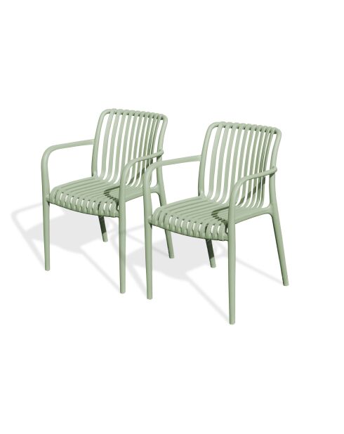 2 fauteuils de jardin TIAGO vert olive