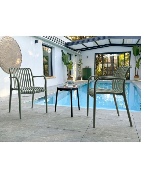 2 fauteuils de jardin TIAGO vert olive
