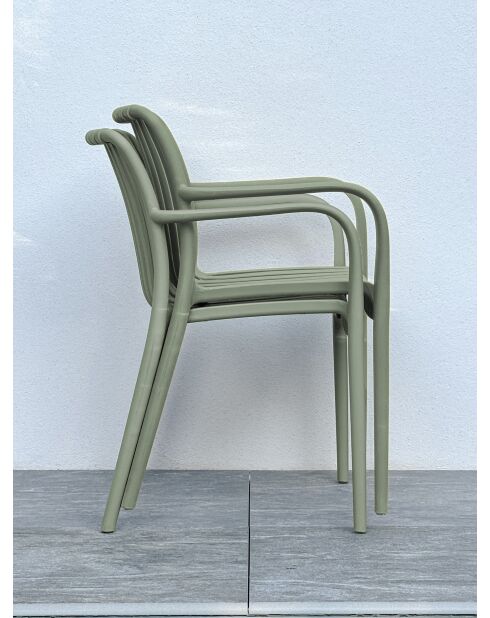 2 fauteuils de jardin TIAGO vert olive