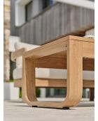 Salón de jardín bajo de 5 plazas DAVAO en aluminio imitación madera marrón y crudo