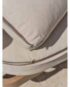 Salón de jardín bajo de 5 plazas DAVAO en aluminio imitación madera marrón y crudo