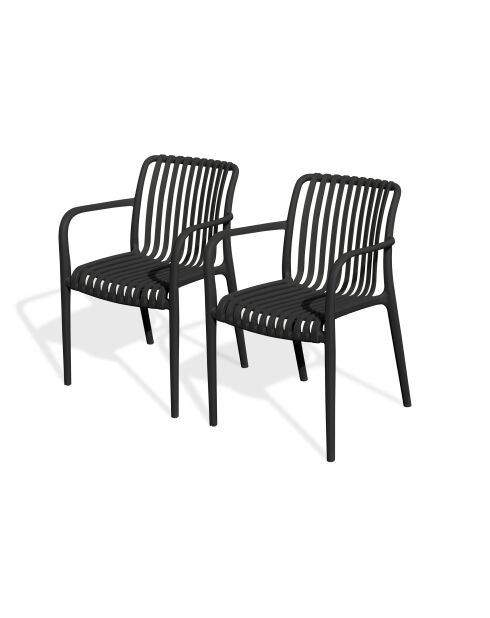 2 schwarze TIAGO Gartensessel