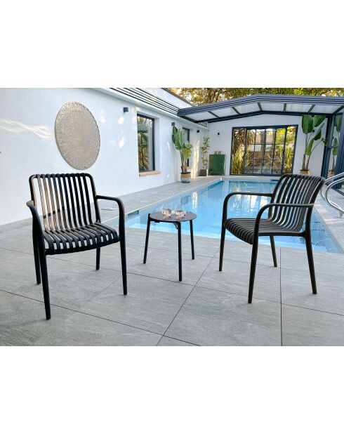 2 schwarze TIAGO Gartensessel