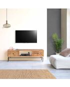 Tv-meubel 2 laden, 1 plank Manguier Sculture II beige - 158x50x57 cm