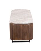 4-türiger niedriger TV-Ständer mit Manguier Kfir III Marmorplatte braun - 140x42x50 cm