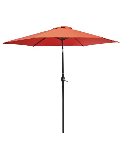 MARBELLA Sonnenschirm mit Griff in Anthrazitgrau und Terrakotta - 138x14x14cm