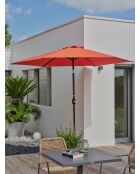 Parasol MARBELLA à manivelle gris anthracite et Terracotta - 138x14x14cm