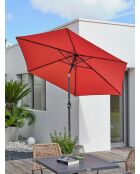 Parasol MARBELLA à manivelle gris anthracite et Terracotta - 138x14x14cm