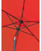 Parasol MARBELLA à manivelle gris anthracite et Terracotta - 138x14x14cm