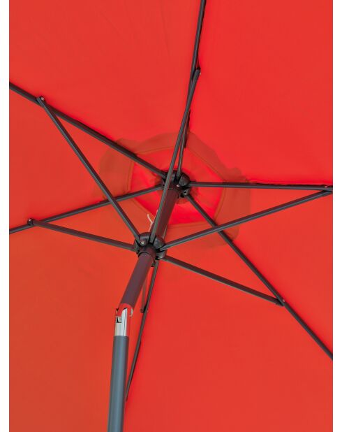 MARBELLA Sonnenschirm mit Griff in Anthrazitgrau und Terrakotta - 138x14x14cm
