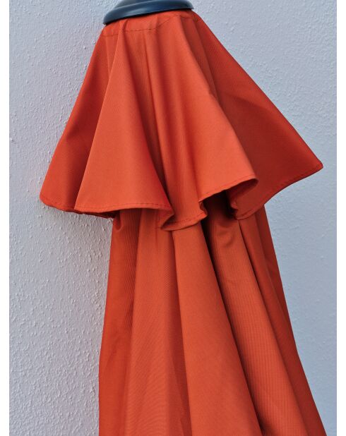 MARBELLA Sonnenschirm mit Griff in Anthrazitgrau und Terrakotta - 138x14x14cm