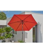 Parasol MARBELLA à manivelle gris anthracite et Terracotta - 138x14x14cm
