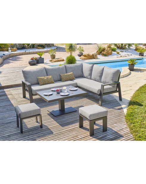 IBIZA 7-Sitzer-Gartengarnitur beige/anthrazitgrau