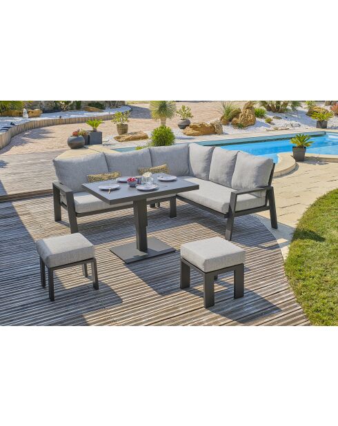 IBIZA 7-Sitzer-Gartengarnitur beige/anthrazitgrau