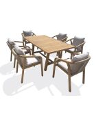 SERENA 6-Sitzer-Gartengarnitur aus Akazienholz in Braun und Grau