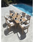 SERENA 6-Sitzer-Gartengarnitur aus Akazienholz in Braun und Grau