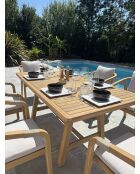 SERENA 6-Sitzer-Gartengarnitur aus Akazienholz in Braun und Grau