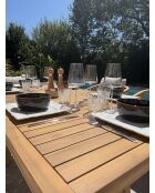 SERENA 6-Sitzer-Gartengarnitur aus Akazienholz in Braun und Grau