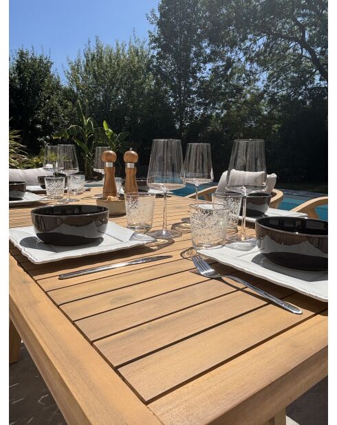 SERENA 6-Sitzer-Gartengarnitur aus Akazienholz in Braun und Grau