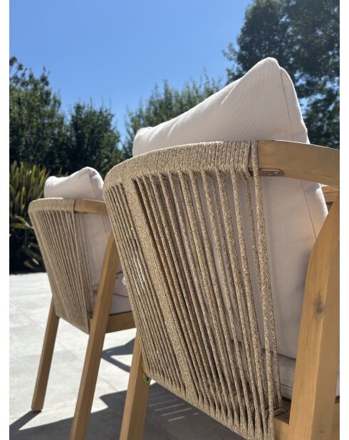 SERENA 6-Sitzer-Gartengarnitur aus Akazienholz in Braun und Grau