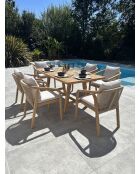 SERENA 6-Sitzer-Gartengarnitur aus Akazienholz in Braun und Grau