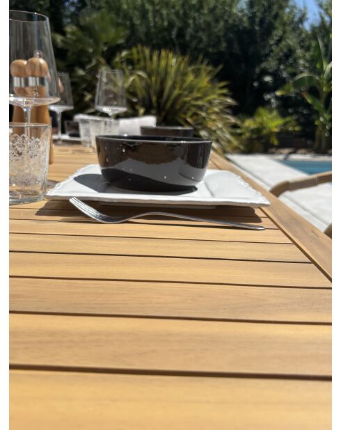 SERENA 6-Sitzer-Gartengarnitur aus Akazienholz in Braun und Grau