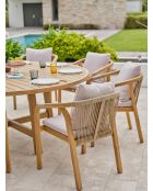 Ensemble repas de jardin SERENA 8 places en bois d'acacia marron et gris