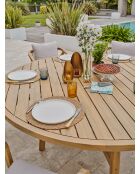 Ensemble repas de jardin SERENA 8 places en bois d'acacia marron et gris