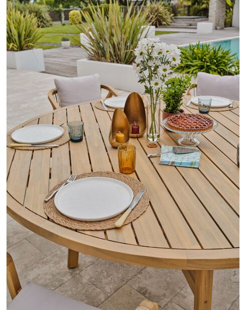SERENA Garten-Essgruppe für 8 Personen aus braunem und grauem Akazienholz