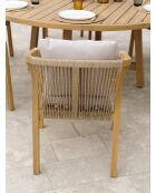 Ensemble repas de jardin SERENA 8 places en bois d'acacia marron et gris