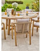 Ensemble repas de jardin SERENA 8 places en bois d'acacia marron et gris