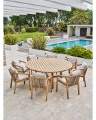 Ensemble repas de jardin SERENA 8 places en bois d'acacia marron et gris