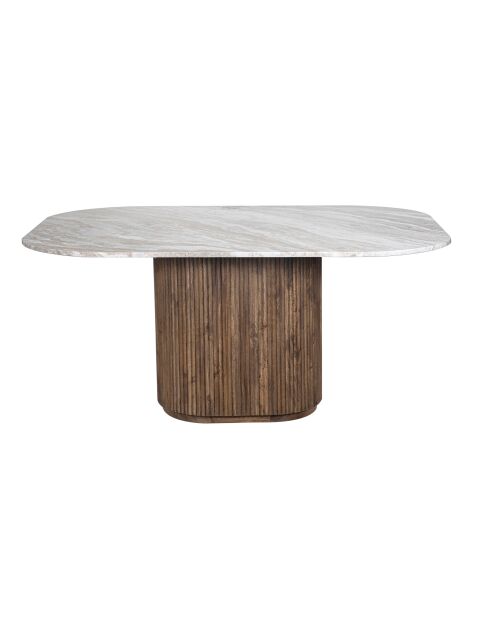Esstisch mit Marmorplatte Manguier Kfir III braun - 170x130x76 cm