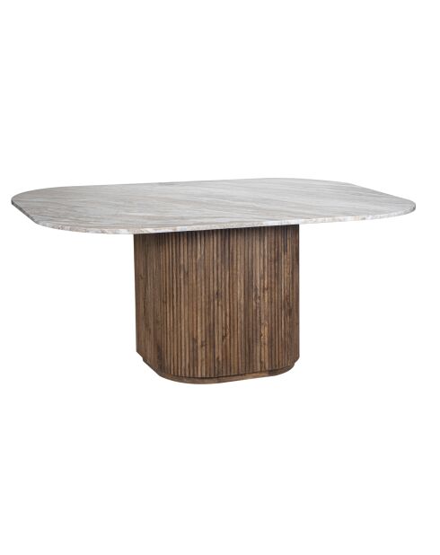 Esstisch mit Marmorplatte Manguier Kfir III braun - 170x130x76 cm